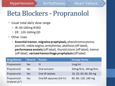 beta-blocker|Propranolol (oral route) .